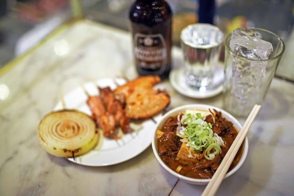 อาหารของร้านเท็ดจัง (Techan) ในย่าน คิชิโจจิ (Kichijoji)