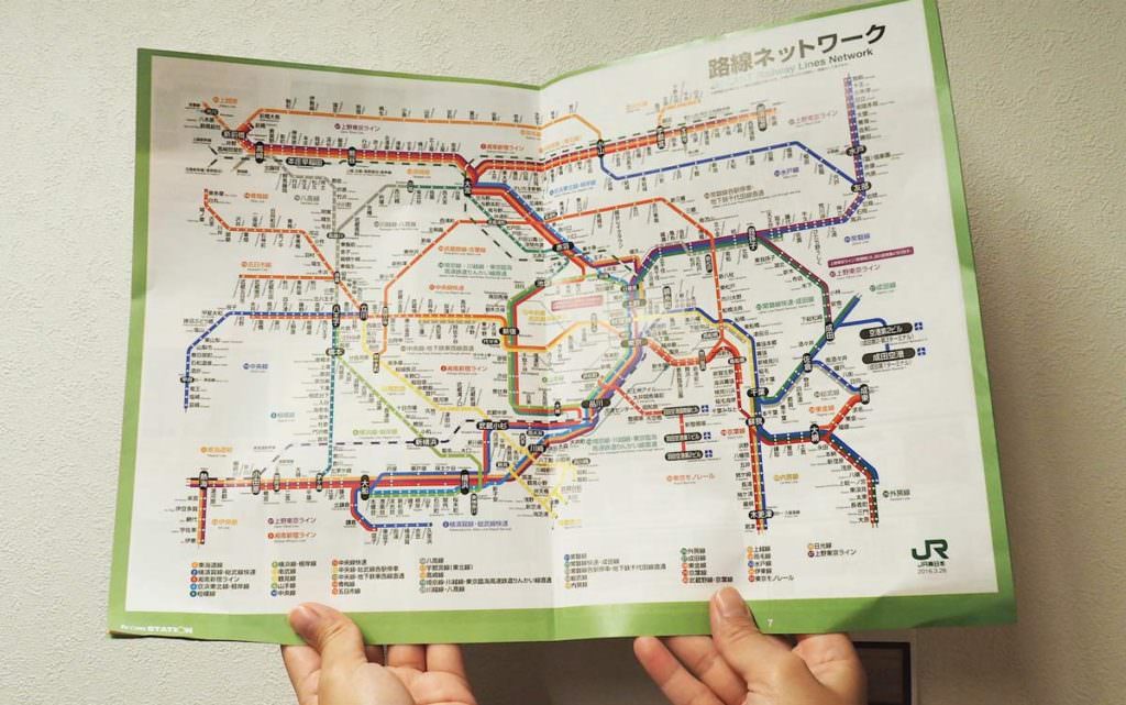 แผนที่เส้นทางเดินรถไฟในประเทศญี่ปุ่น