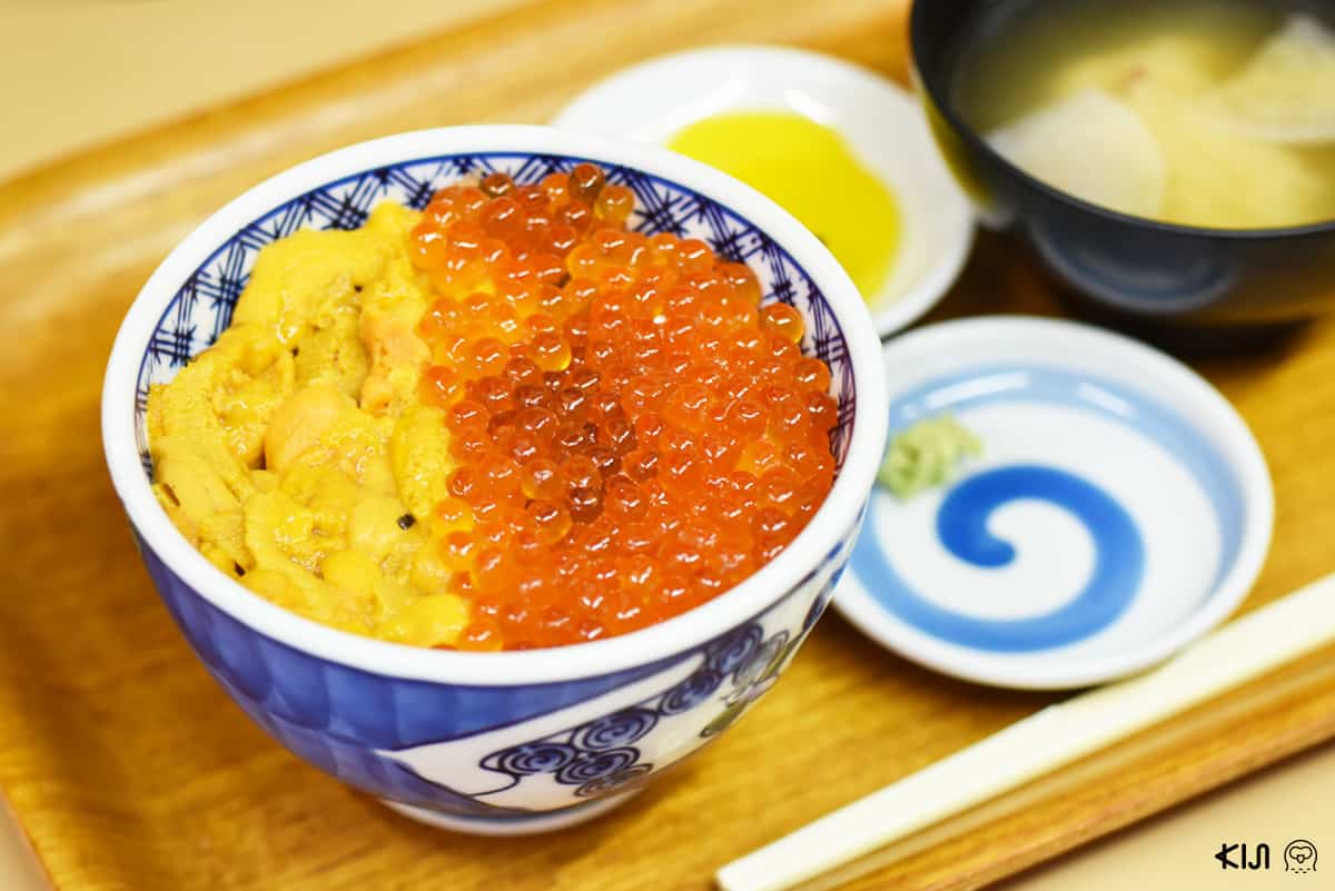 ร้านนะงะโมริ (Shokujido Nagamori) : ข้าวหน้าอุนิ-อิคุระ ราคา 3,400 เยน (ลดเหลือ 2,720 เยน)