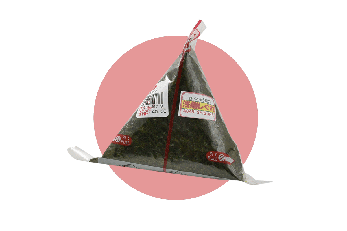 โอนิกิริ ในร้านสะดวกซื้อที่ประเทศไทย : Asari Shigure (Fuji Supermarket) ราคา 40 บาท