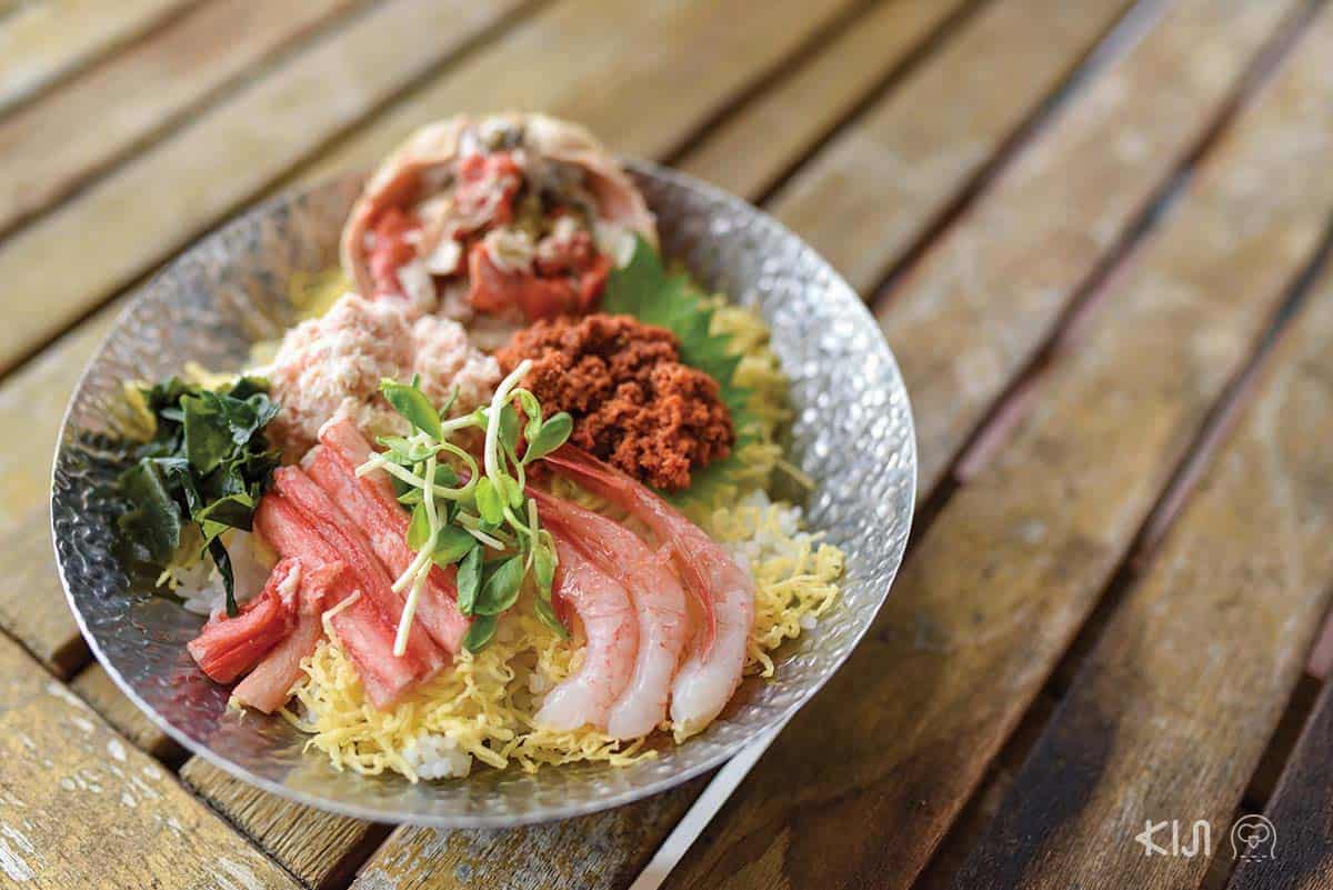 ร้าน Hashidate Kaisan Center : เซโกะด้ง (เมนูพิเศษเฉพาะเดือน พ.ย.-มี.ค) ข้าวหน้าปูเซโกะ