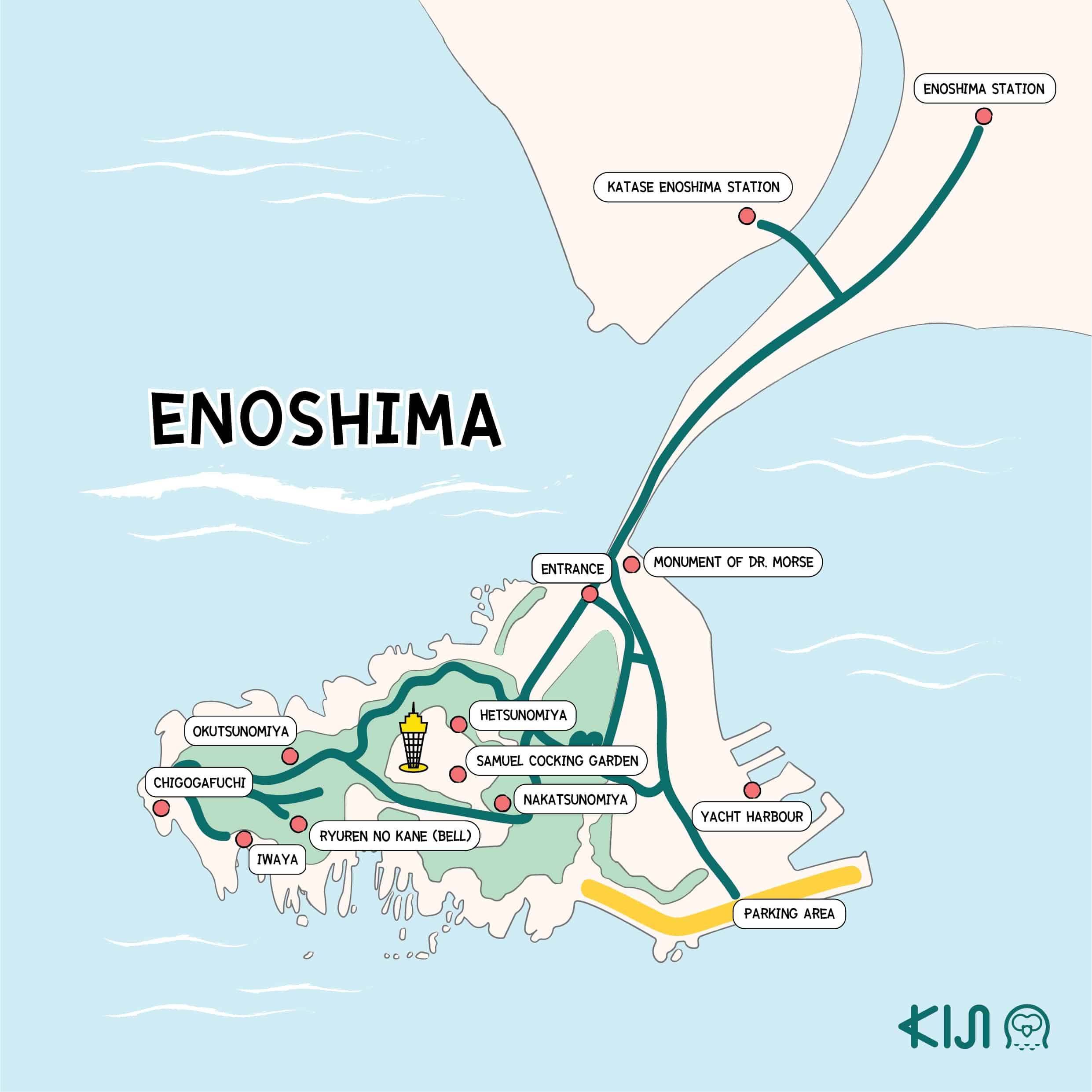 แผนที่เกาะเอโนชิมะ (Enoshima Island)