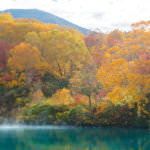 Autumn Onsen Lake Aomori Japan