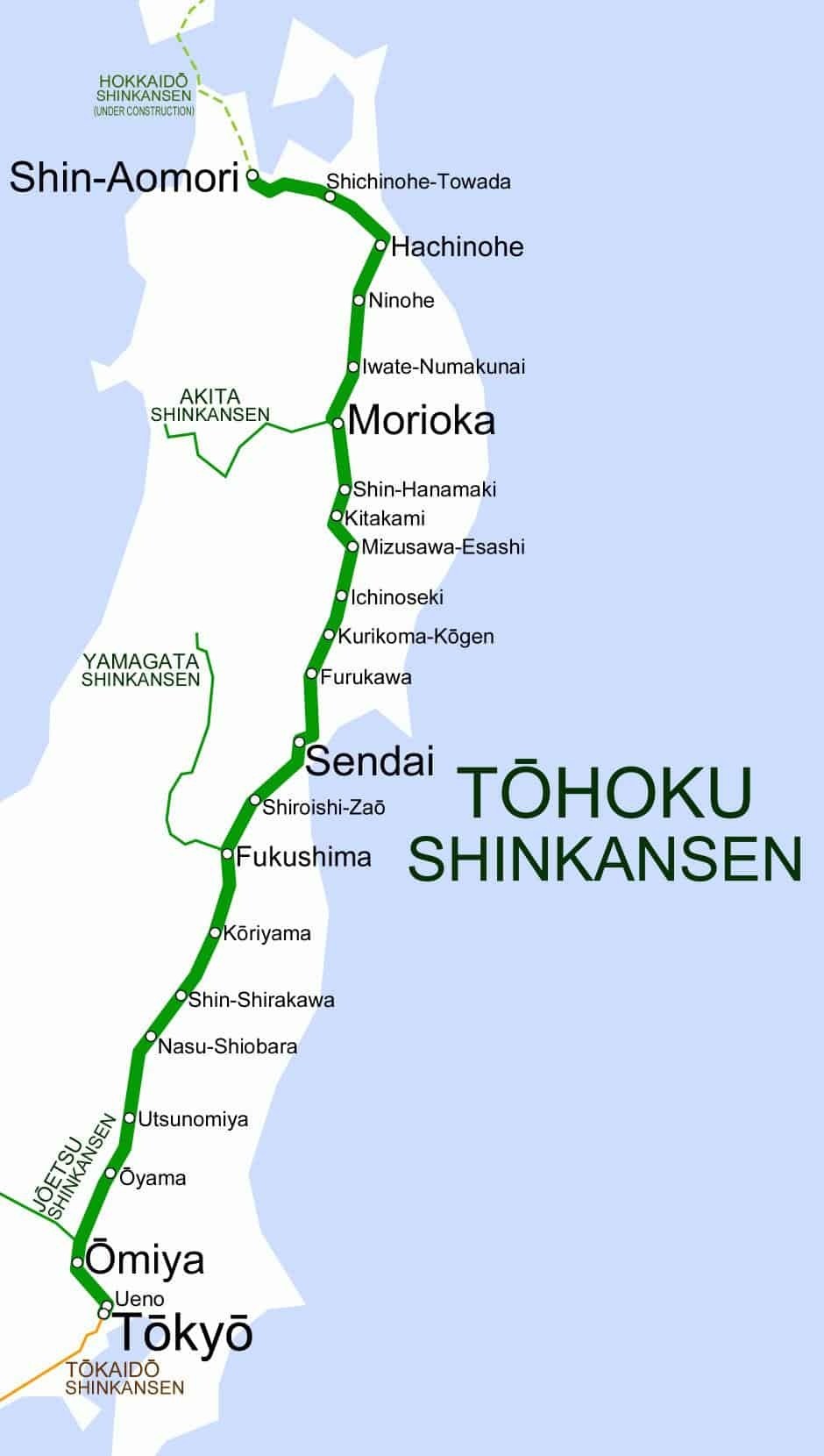 Tohoku Shinkansen Map