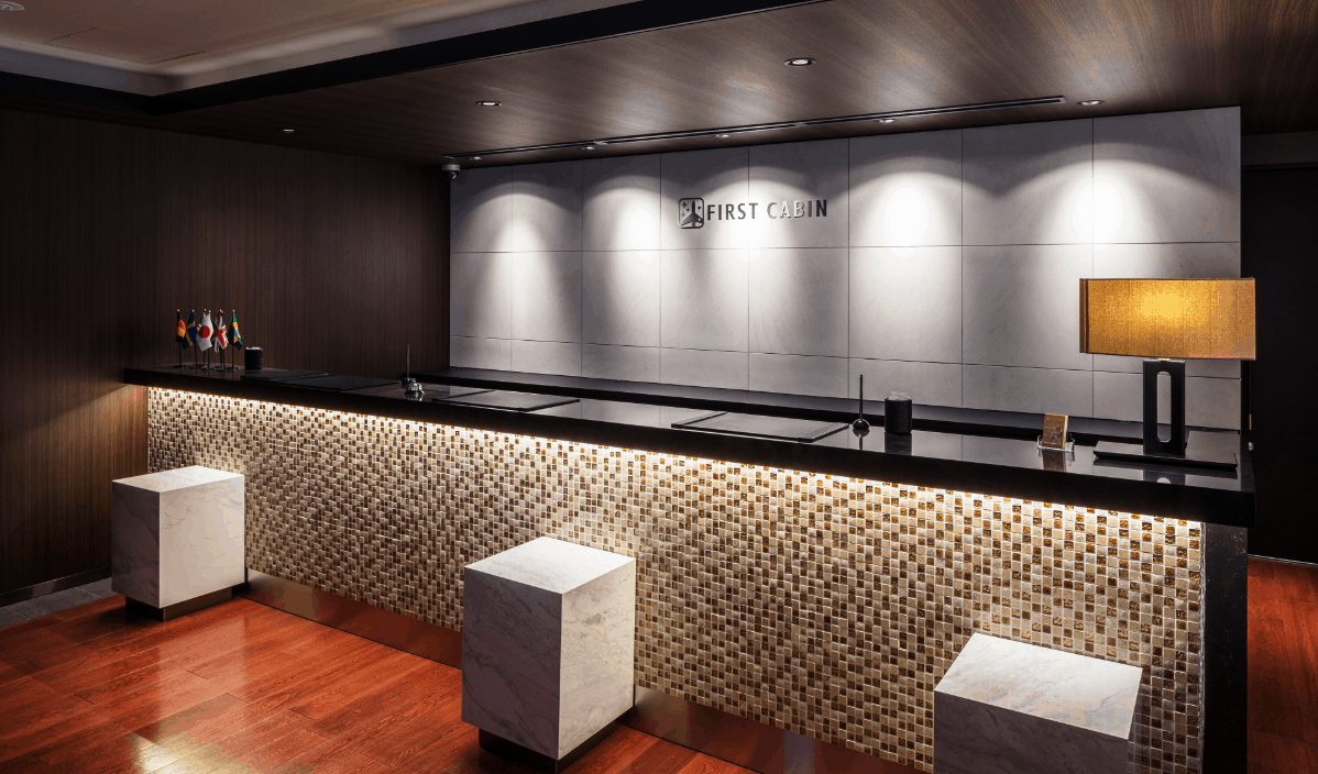 ล็อบบี้ภายในโรงแรมพรีเมียมแคปซูลญี่ปุ่น