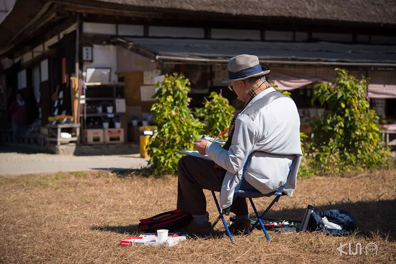 บรรยากาศของหมู่บ้าน Ouchi Juku ที่ Aizu-Wakamatsu