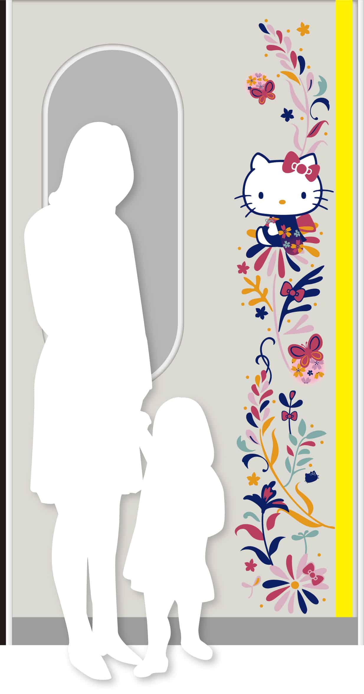 ลายคิตตี้ที่ประตูรถไฟ Hello Kitty HARUKA