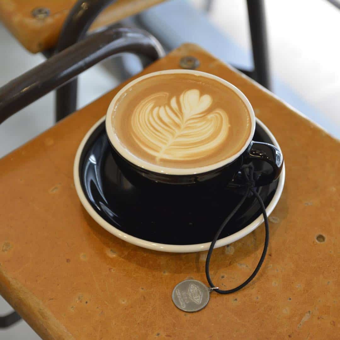 Coffee latte at BONDS Meguro