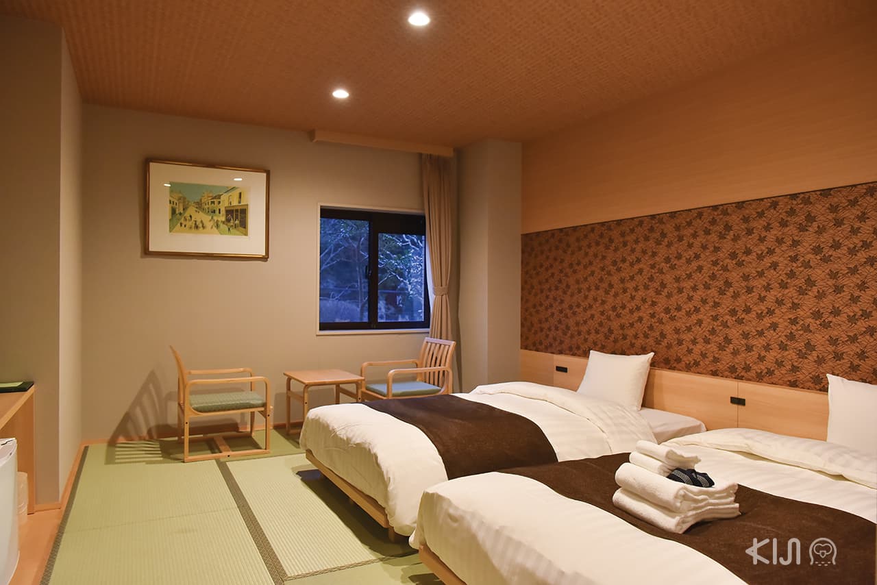 บรรยากาศภายในห้องพักของโรงแรม Hakone Kowakien Miyamafurin