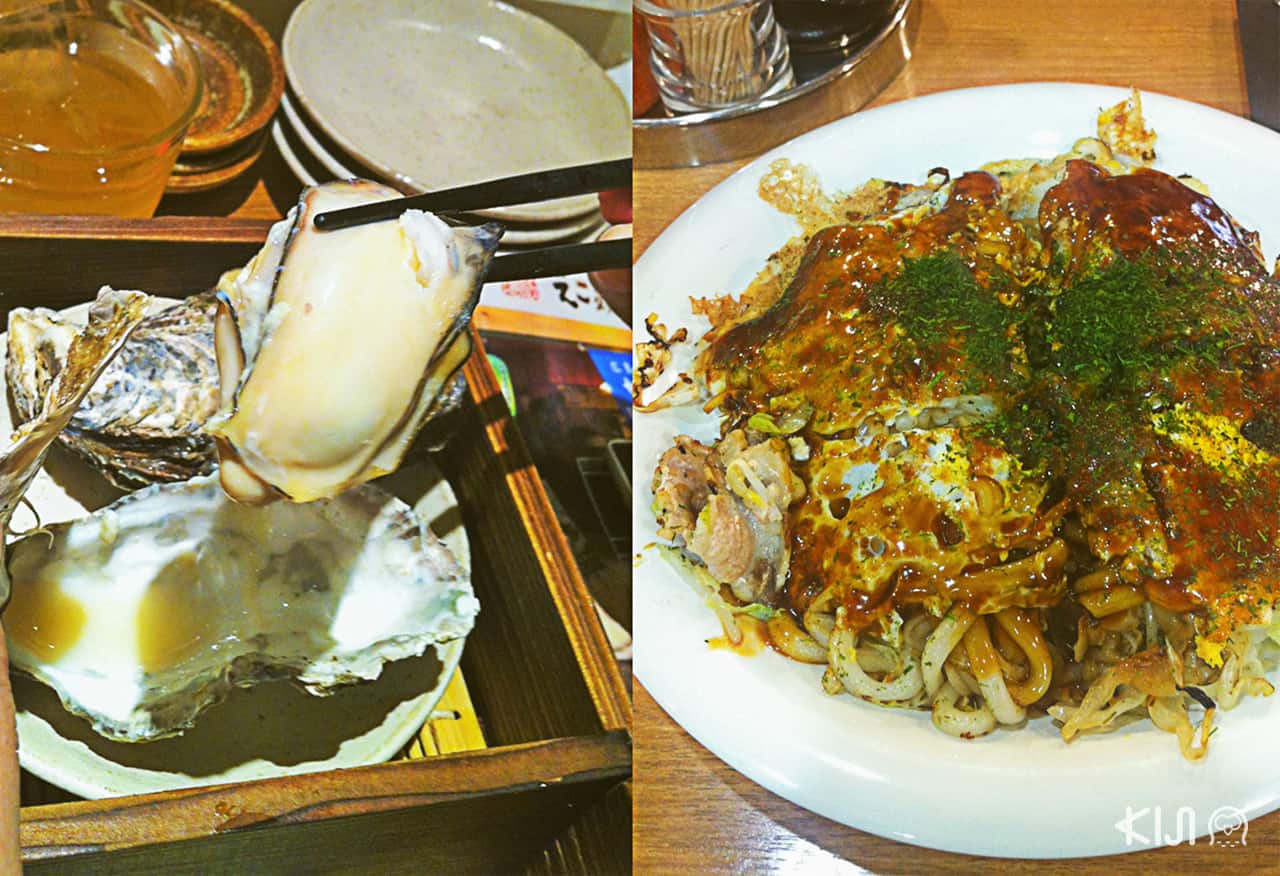 โอโคโนมิยากิหรือพิซซ่าญี่ปุ่นสูตรเฉพาะของฮิโรชิม่า