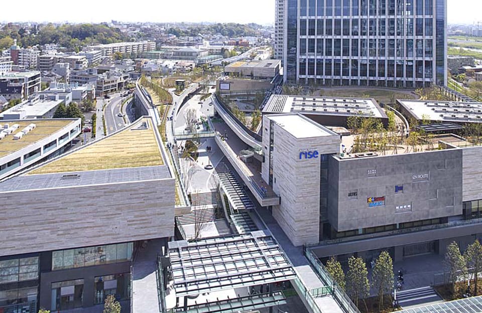 ภาพมุมสูงของ Futako Tamagawa Rise Complex