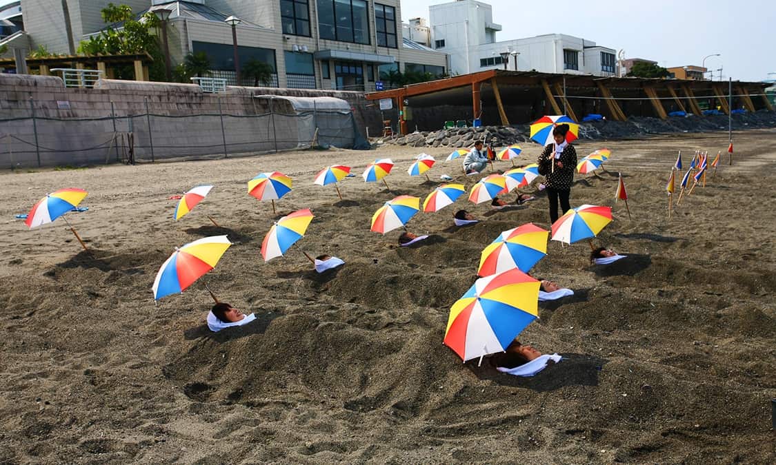 Ibusuki Sand Bath แช่ ออนเซ็นทราย ที่ คาโกชิม่า