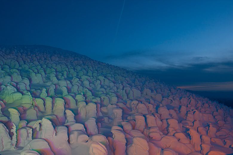 ทุ่งปีศาจหิมะ ที่ โทโฮคุ ใน ช่วงฤดูหนาว