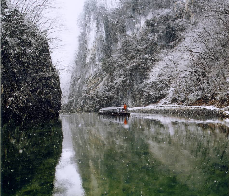 หุบเขาเกบิเค (Geibikei Gorge) ช่วง ฤดูหนาว ที่ โทโฮคุ