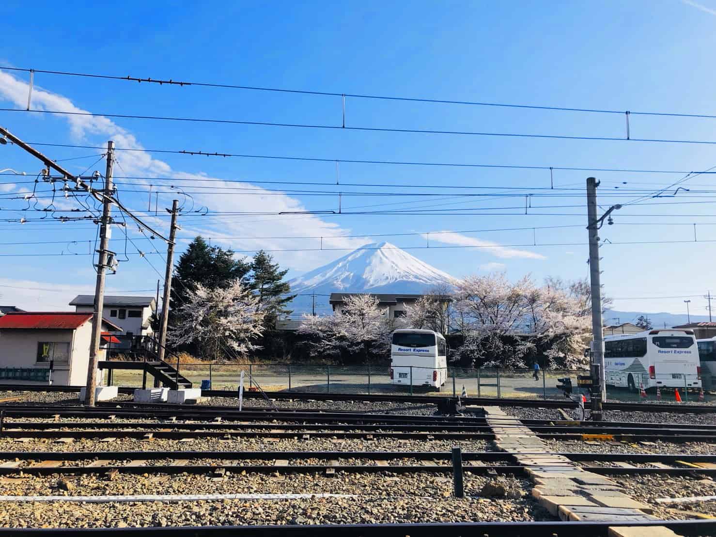 จุดถ่ายรูป ภูเขาไฟฟูจิ รถไฟสายฟูจิคิวโค (Fujikyuko Line)