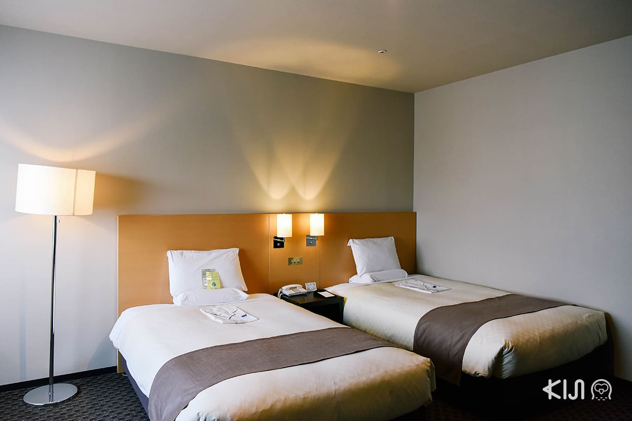 Twin Room รองรับได้สูงสุด 4 คน ตึก Main Building ของ Hotel Metropolitan Morioka