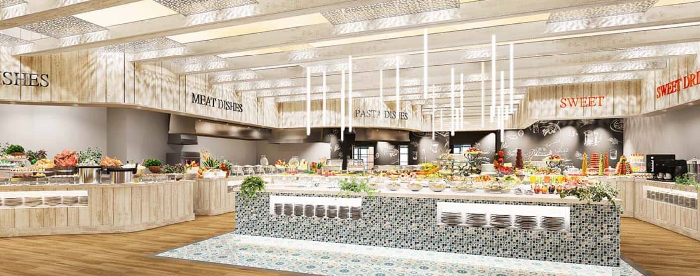 ห้องอาหาร Oedo Onsen Monogatari ที่โรงแรม  Saikaibashi Corazon Hotel