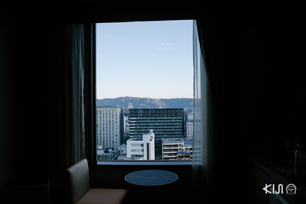 วิวปราสาท ฮิเมจิ เมื่อมองจากโรงแรม Hotel Monterey Himeji