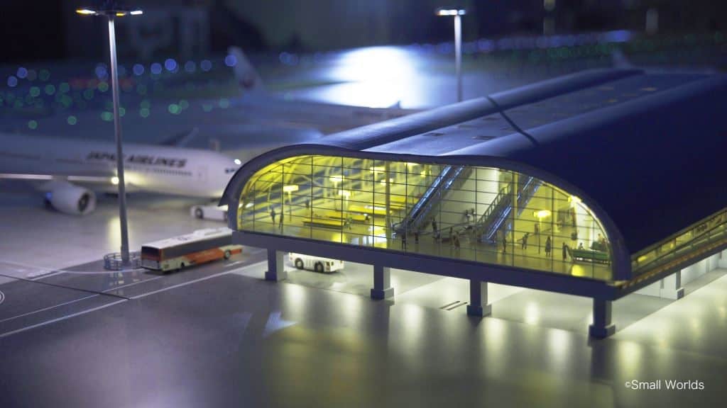 ภายใน Small World Tokyo ที่ชั้น 3 จำลองสนามบินนานาชาติคันไซแบบเหมือนจริง