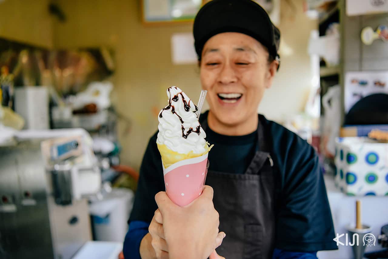 ซอฟต์ครีมเนียนละมุน Kurikoma ที่ทำตจากโยเกิร์ตและนม