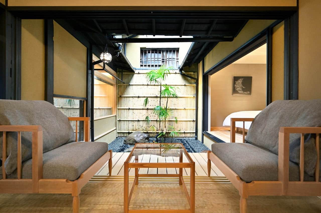 Kyo no Ondokoro TAKEYAMACHI มุมห้องนั่งเล่น ห้องอ่านหนังสือ