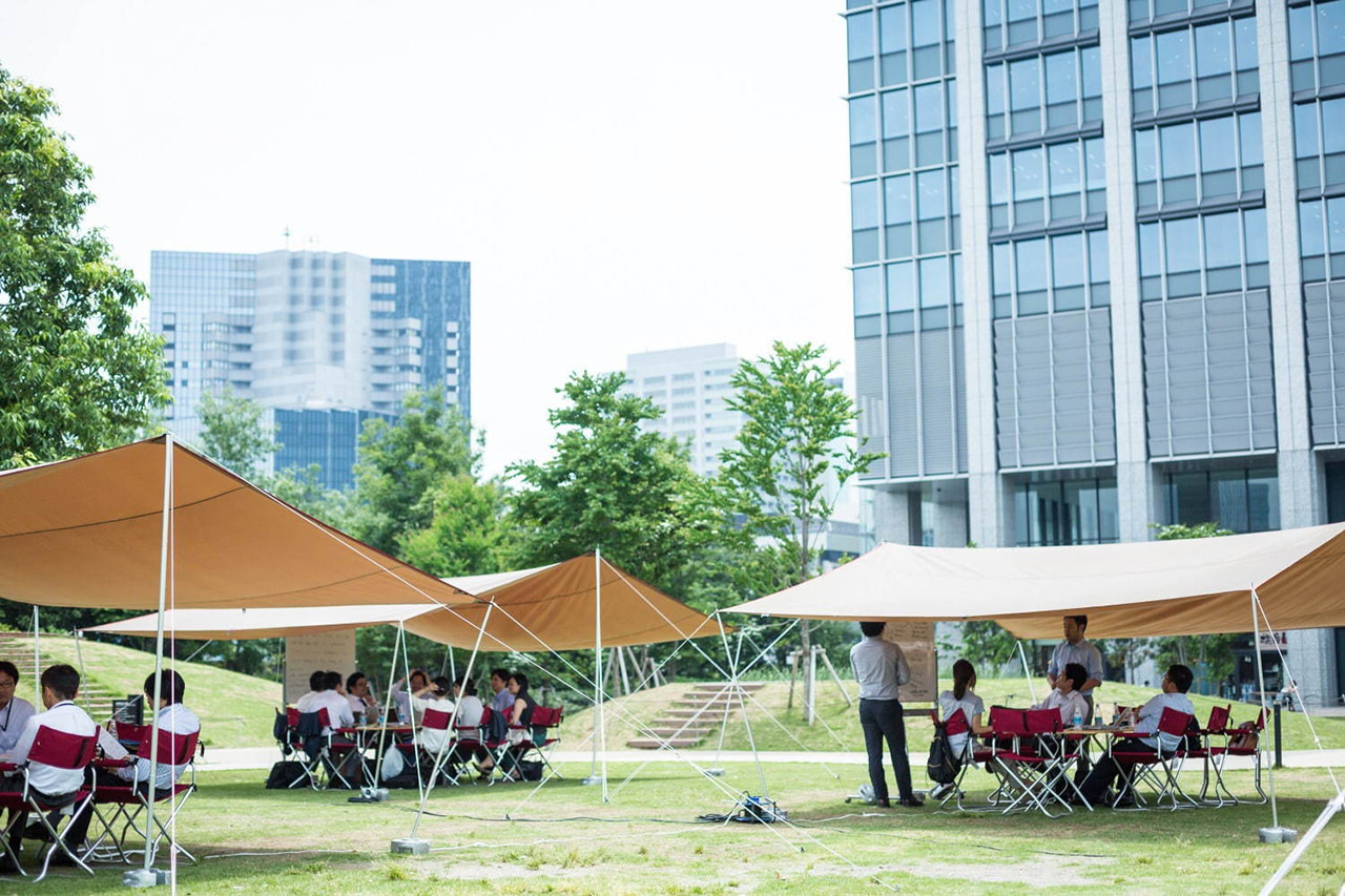 โซนกิจกรรม outdoor ที่ RAYARD Hisaya-odori Park 