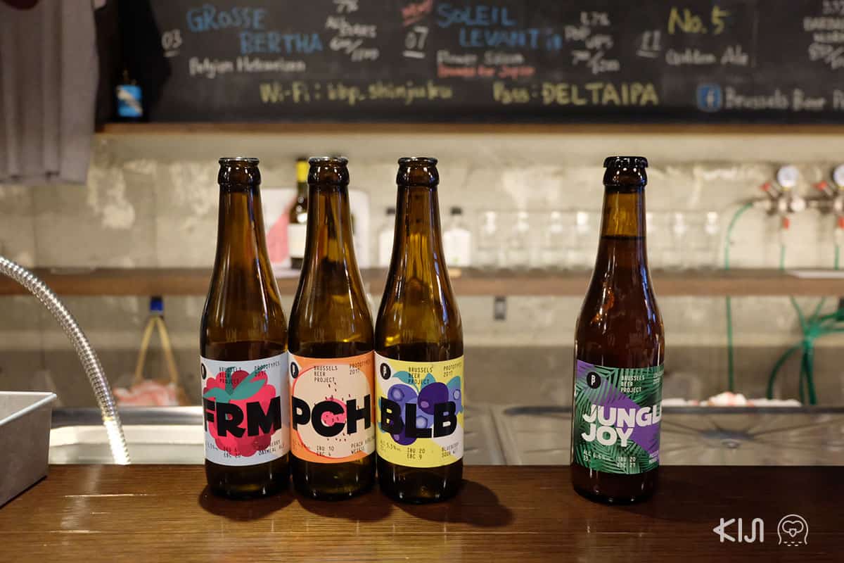 เบียร์รสชาติต่างๆ ของร้าน Brussels Beer Project Shinjuku