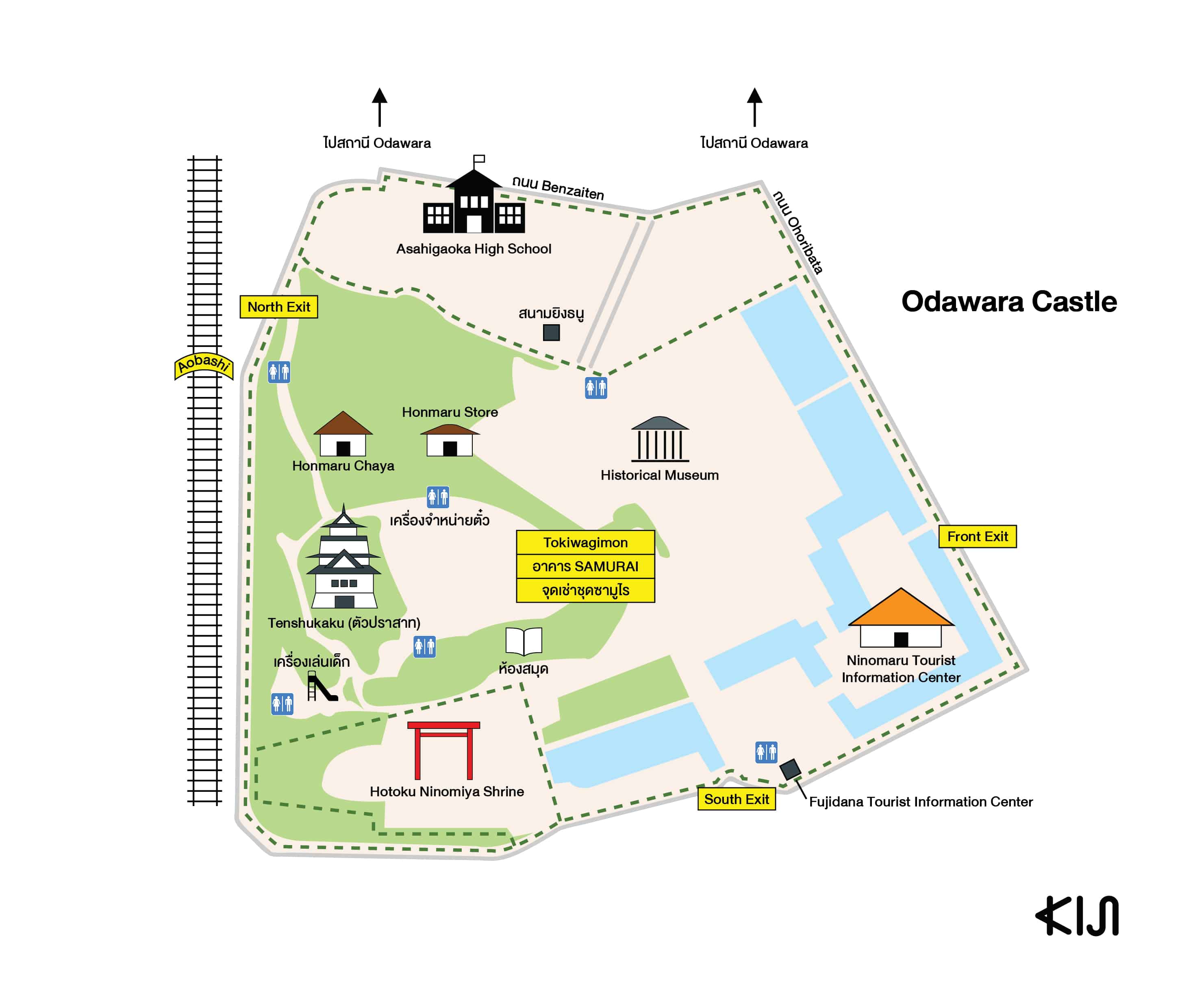แผนที่สวนสาธารณะโอดาวาระโจชิ (Odawara Joshi Park)