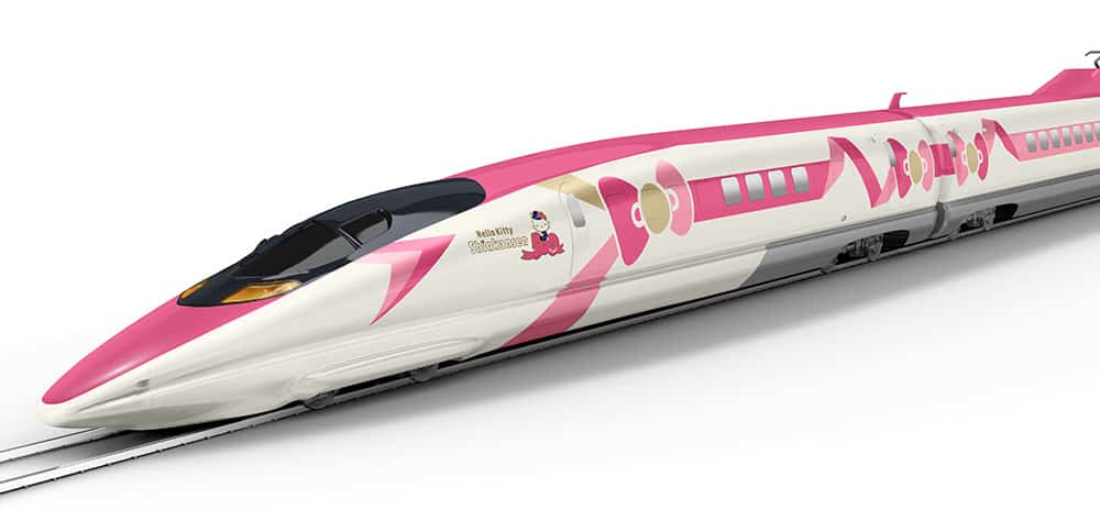 ลวดลายด้านนอกจากชินคันเซ็นคิตตี้ (Hello Kitty Shinkansen)