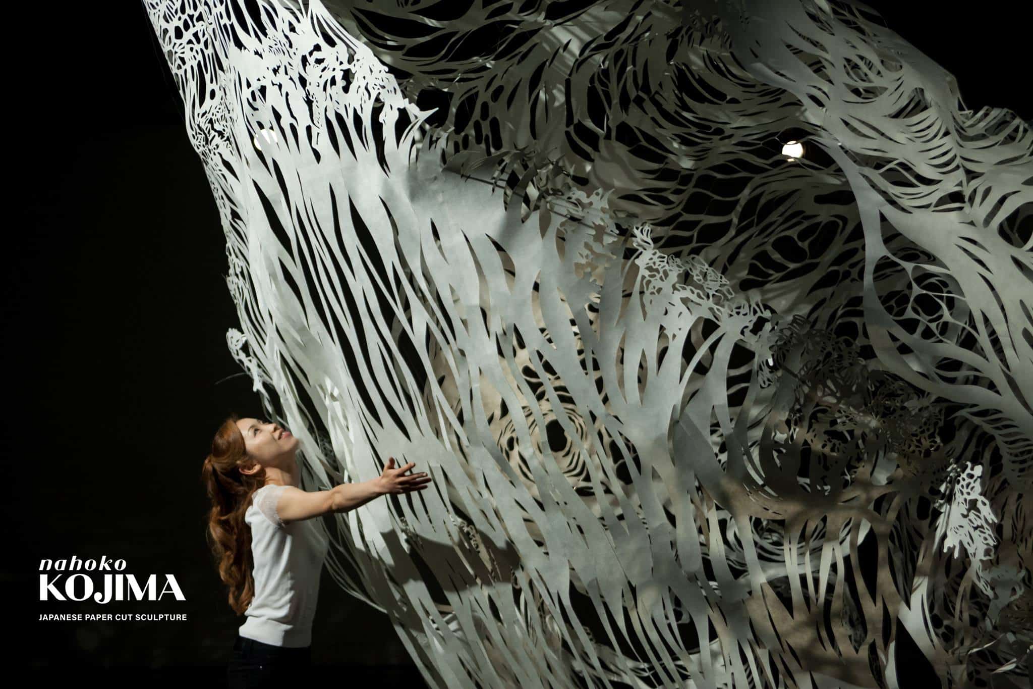 Shiro Japanese Paper Cut Sculpture Exhibition by Nahoko Kojima
