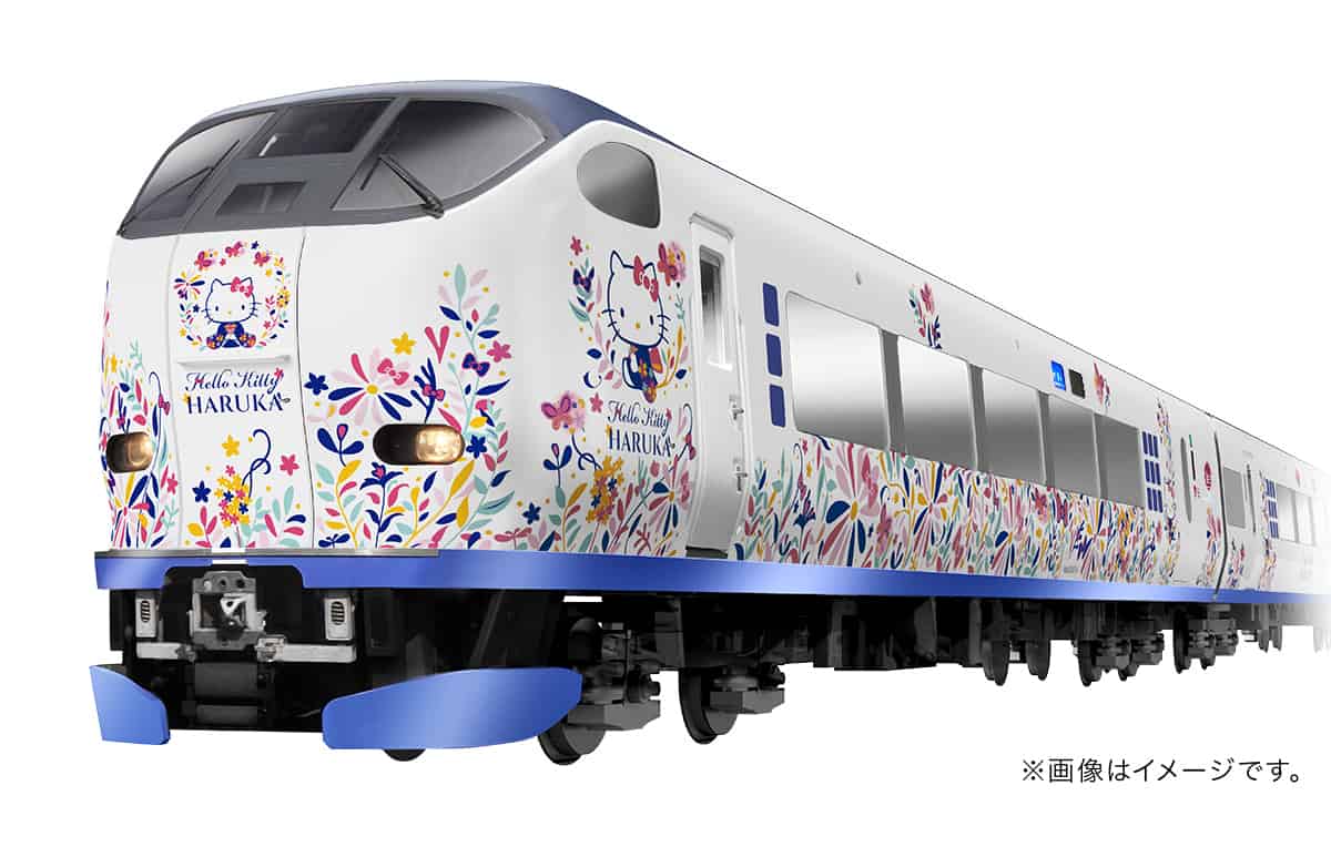Hello Kitty HARUKA : รถไฟด่วนพิเศษ HARUKA วิ่งจากสนามบินคันไซสู่เกียวโต
