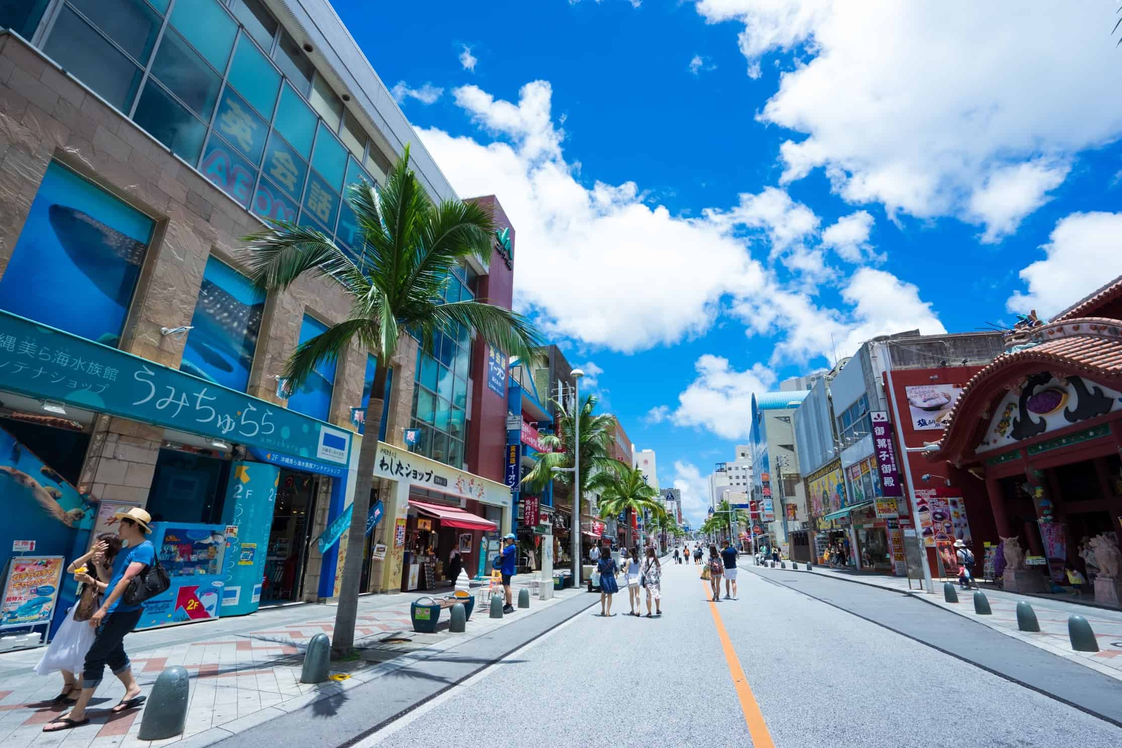 ที่โอกินาว่า (Okinawa) มี ถนนสายช็อปปิ้งโคคุไซโดริ (Kokusai-dori)