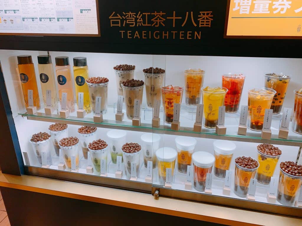 ร้าน ชานมไข่มุก โอซาก้า (Bubble Milk Tea in Osaka) - เมนูของร้าน Tea Eigth Teen