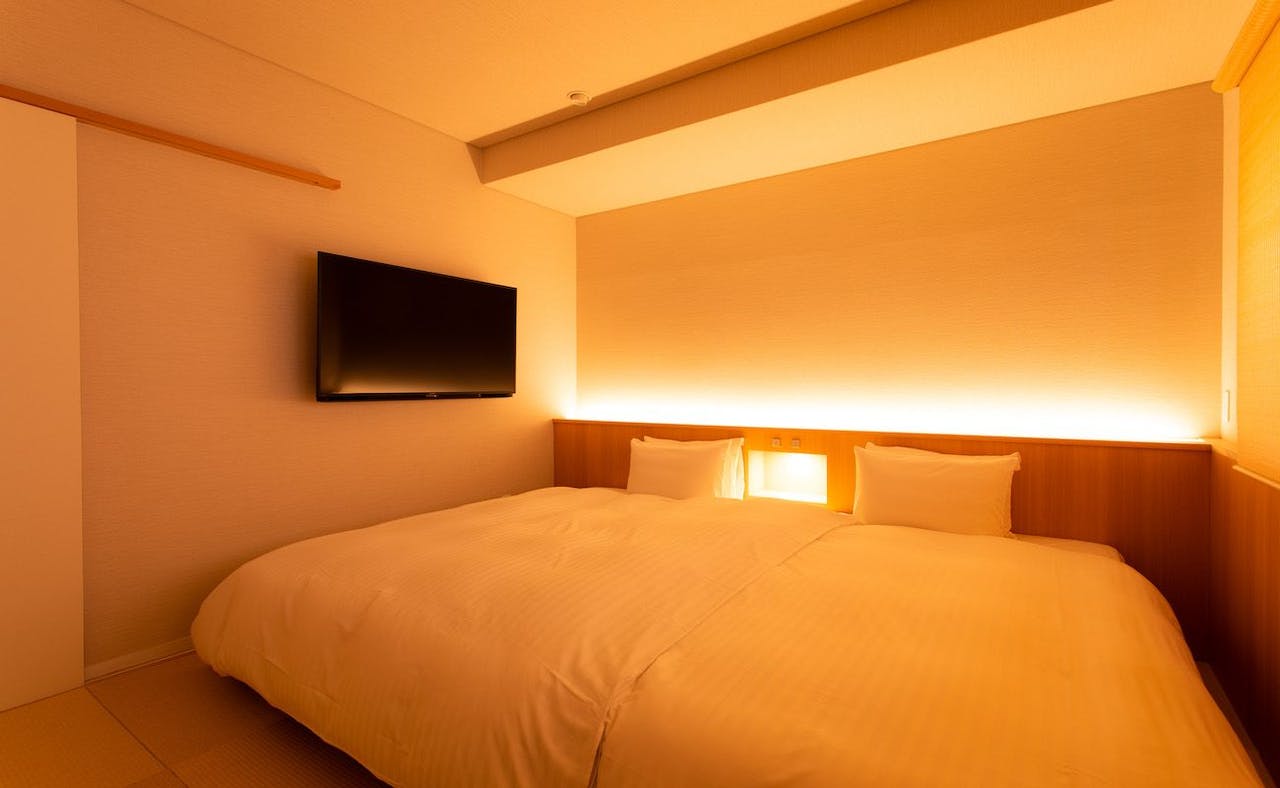 เตียง Room Kyoto โรงแรม ออนเซ็น