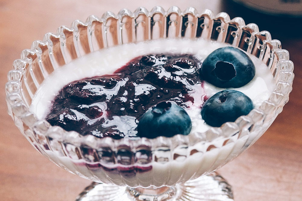โยเกิร์ตบลูเบอร์รี่ Blueberry Yogurt ไอศกรีมบลูเบอร์รี่