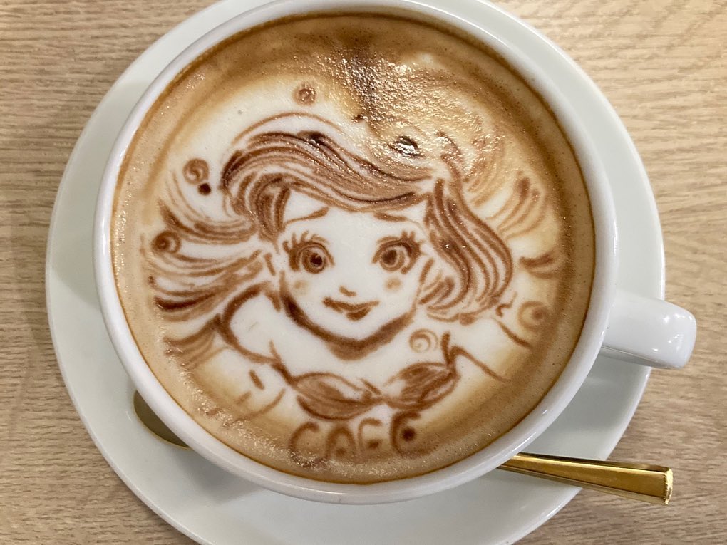 คาเฟ่ ลาเต้อาร์ต latte art แอเรียล Ariel